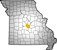 Map showing Miller County location within the state of Missouri